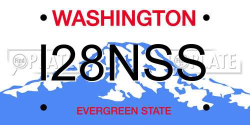 I28NSS Washington License Plate