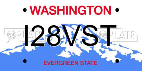 I28VST Washington License Plate