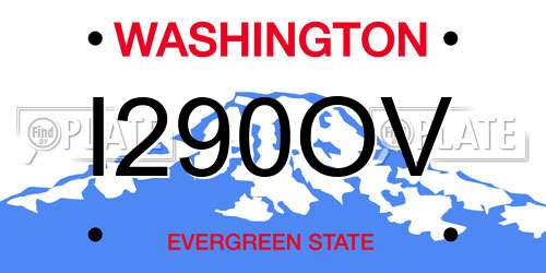 I290OV Washington License Plate