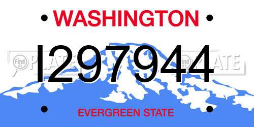 I297944 Washington License Plate