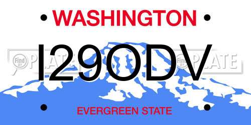 I29ODV Washington License Plate