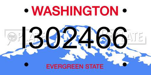 I302466 Washington License Plate