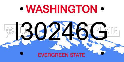I30246G Washington License Plate