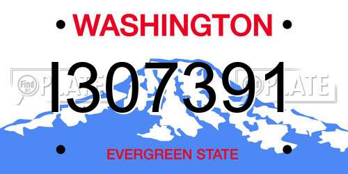I307391 Washington License Plate