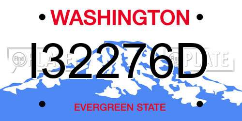 I32276D Washington License Plate