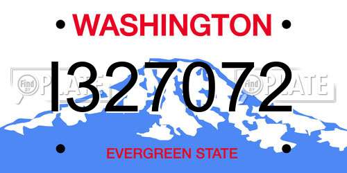 I327072 Washington License Plate