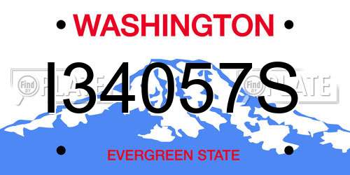 I34057S Washington License Plate