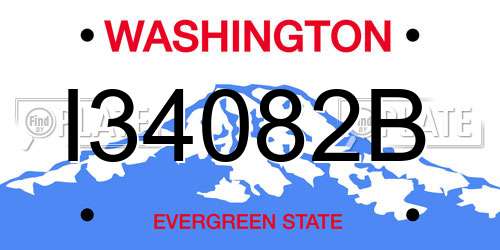 I34082B Washington License Plate