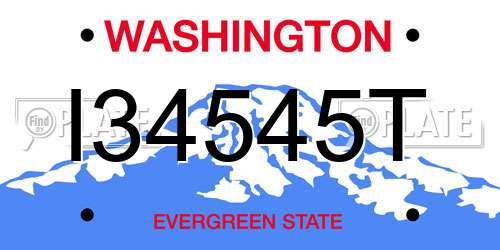 I34545T Washington License Plate