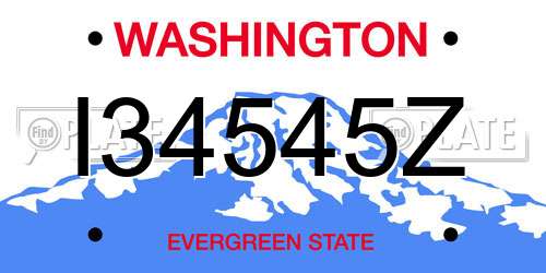 I34545Z Washington License Plate