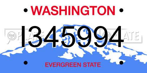 I345994 Washington License Plate