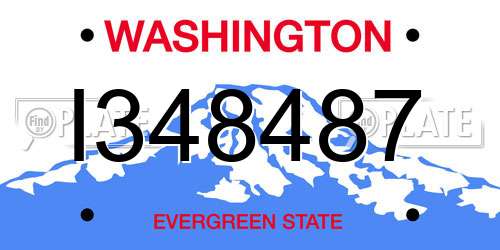 I348487 Washington License Plate