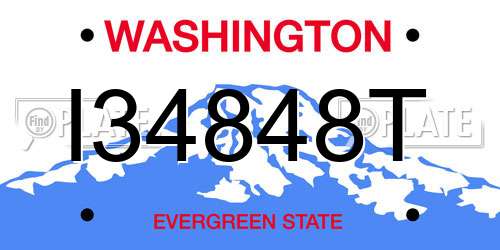 I34848T Washington License Plate