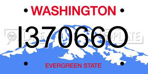 I37066O Washington License Plate