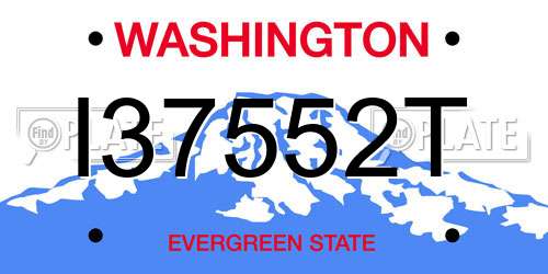 I37552T Washington License Plate