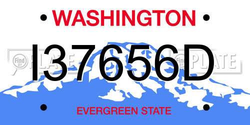 I37656D Washington License Plate