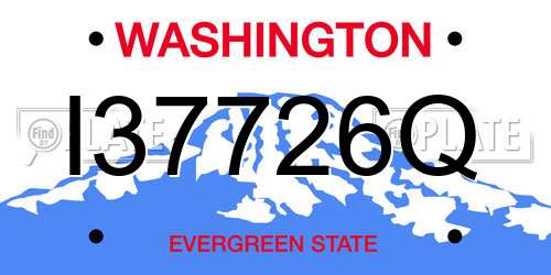 I37726Q Washington License Plate