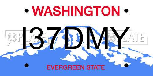 I37DMY Washington License Plate