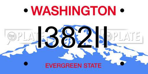 I382II Washington License Plate