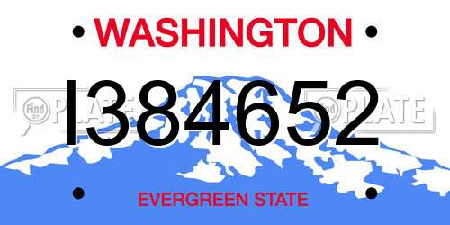 I384652 Washington License Plate