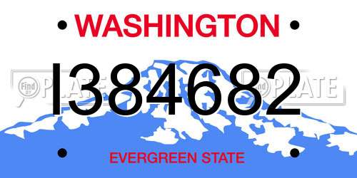 I384682 Washington License Plate