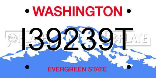 I39239T Washington License Plate