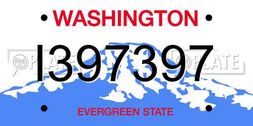 I397397 Washington License Plate
