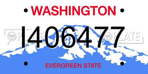 I406477 Washington License Plate