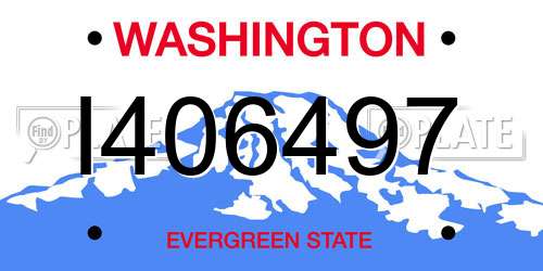 I406497 Washington License Plate