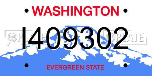 I409302 Washington License Plate