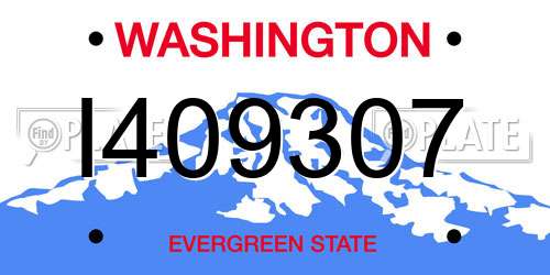 I409307 Washington License Plate