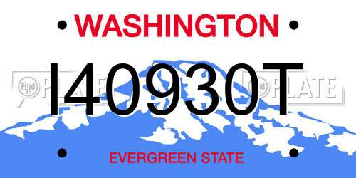 I40930T Washington License Plate