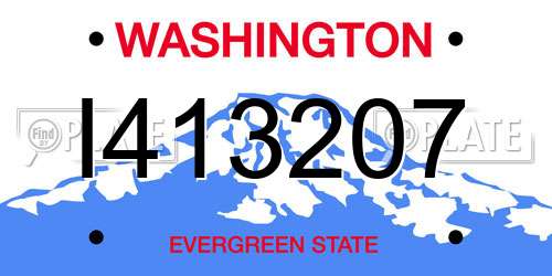 I413207 Washington License Plate