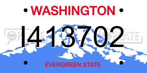 I413702 Washington License Plate