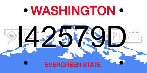 I42579D Washington License Plate