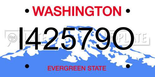I42579O Washington License Plate