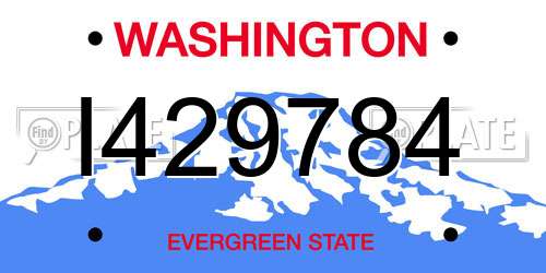 I429784 Washington License Plate