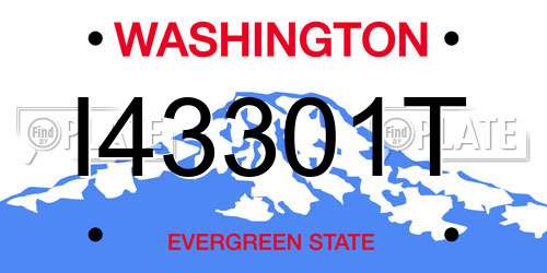 I43301T Washington License Plate