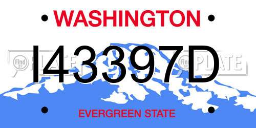 I43397D Washington License Plate
