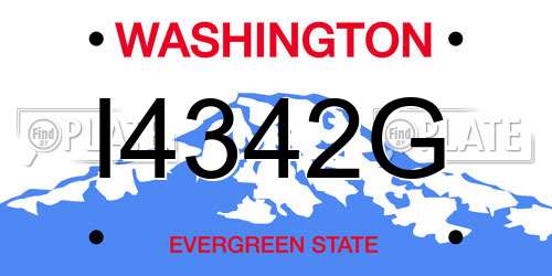 I4342G Washington License Plate