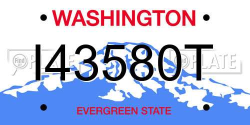 I43580T Washington License Plate