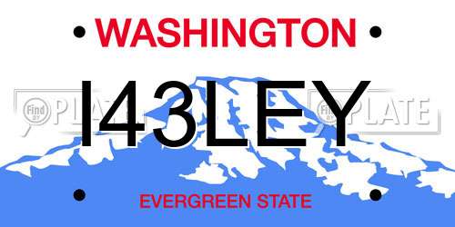 I43LEY Washington License Plate