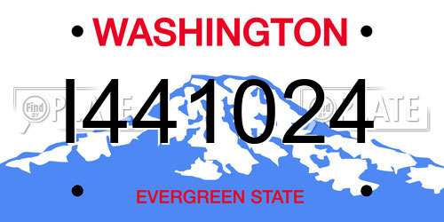 I441024 Washington License Plate