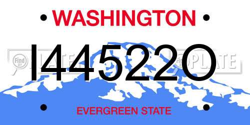 I44522O Washington License Plate
