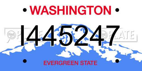 I445247 Washington License Plate