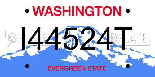 I44524T Washington License Plate