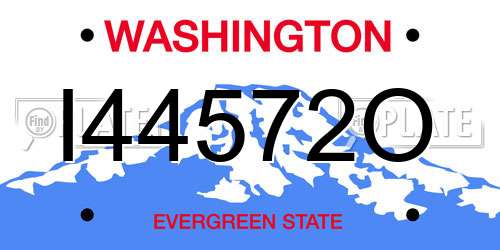 I44572O Washington License Plate