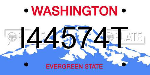 I44574T Washington License Plate