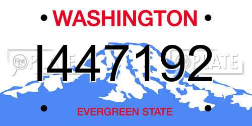 I447192 Washington License Plate