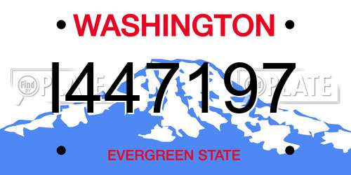 I447197 Washington License Plate